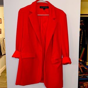 Red Boston Proper Longline Blazer - like new